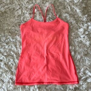 Lululemon power y tank neon striped orange pinkish vintage